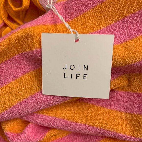 Zara Pink Orange Striped Sleeveless Midi Terrycloth Tank Dress Size S - Picture 11 of 12